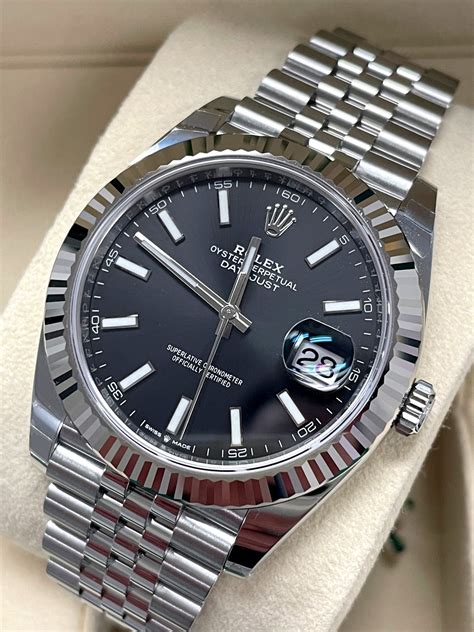 black and silver rolex|rolex datejust 41mm black face.